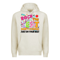 Oatmeal Heather rock the test don't stress! just do your best Premium Hoodie - JahusDesignShop