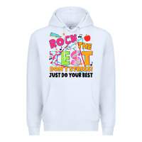 White rock the test don't stress! just do your best Premium Hoodie - JahusDesignShop