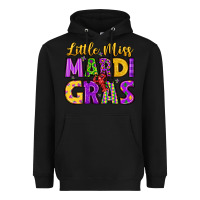 Black little miss mardi gras Heavyweight Hoodie - LillyAllenDesigns