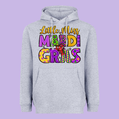 Little Miss Mardi Gras Heavyweight Hoodie Designed By Lillyallendesigns