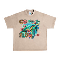 French Oak go with the flow floral turtle Urban Heavy Tee - Jasminsmagicworld