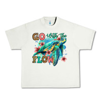 Pistachio go with the flow floral turtle Urban Heavy Tee - Jasminsmagicworld