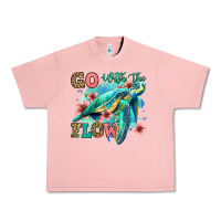 Salmon go with the flow floral turtle Urban Heavy Tee - Jasminsmagicworld