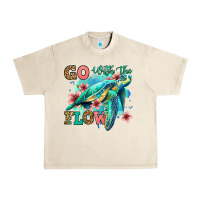 Sandshell go with the flow floral turtle Urban Heavy Tee - Jasminsmagicworld