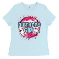 Baby Blue birthday girl Ladies Tee - MaliasSmallBusiness