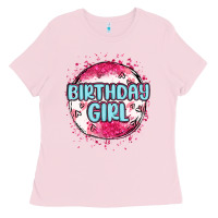 Bubblegum Pink birthday girl Ladies Tee - MaliasSmallBusiness