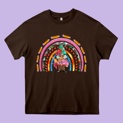 Teacher Gnome Rainbow Heavy Core Tee Designed By Artiststas
