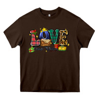 Chocolate Brown love came down luke 2 11 Heavy Core Tee - Zillion Design Studio