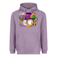 Lavender mardi gras baseball Heavyweight Hoodie - LillyAllenDesigns