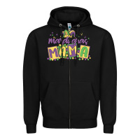 Black mardi gras mama Zipper Hoodie - MaliasSmallBusiness