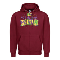 Burgundy mardi gras mama Zipper Hoodie - MaliasSmallBusiness