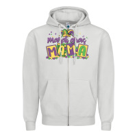 Dove Grey mardi gras mama Zipper Hoodie - MaliasSmallBusiness