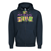 Navy mardi gras mama Zipper Hoodie - MaliasSmallBusiness