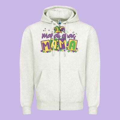 Mardi Gras Mama Zipper Hoodie Designed By Maliassmallbusiness
