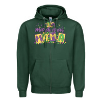 Sports Green mardi gras mama Zipper Hoodie - MaliasSmallBusiness