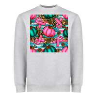 Heather Grey breast cancer awareness with pumpkins seamless pattern Heavyweight Sweatshirt - BundleAndBundleShop