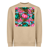 Mushroom breast cancer awareness with pumpkins seamless pattern Heavyweight Sweatshirt - BundleAndBundleShop