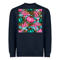 Navy breast cancer awareness with pumpkins seamless pattern Heavyweight Sweatshirt - BundleAndBundleShop