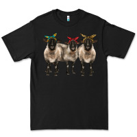Black 3 sheeps suffolk ewe with bandana Premium Tee - BarkalooDesign