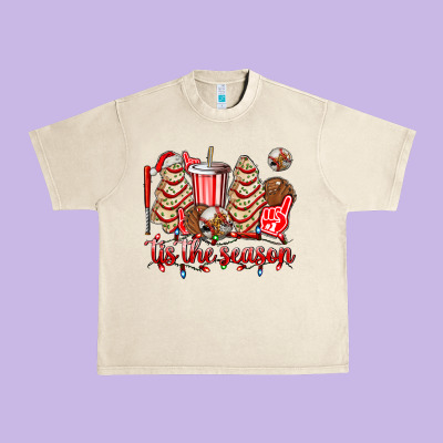 Tis The Season Christmas Tree  Cake Baseball Urban Heavy Tee Designed By Adodesignshop