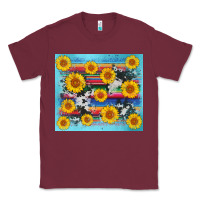 Burgundy serape cowhide sunflower Classic Tee - AdoDesignShop