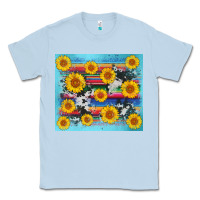 Dusty Blue serape cowhide sunflower Classic Tee - AdoDesignShop
