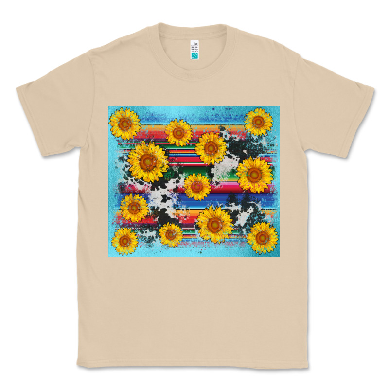 Serape Cowhide Sunflower Classic Tee by AdoDesignShop | Teevron