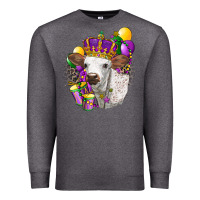 Charcoal Heather Mardi Gras Longhorn Calf Premium Sweatshirt - LillyAllenDesigns