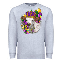 Heather Grey Mardi Gras Longhorn Calf Premium Sweatshirt - LillyAllenDesigns