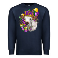 Navy Mardi Gras Longhorn Calf Premium Sweatshirt - LillyAllenDesigns