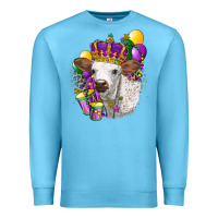 Ocean Blue Mardi Gras Longhorn Calf Premium Sweatshirt - LillyAllenDesigns