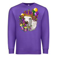 Purple Mardi Gras Longhorn Calf Premium Sweatshirt - LillyAllenDesigns