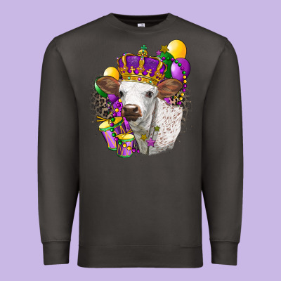 Mardi Gras Longhorn Calf Premium Sweatshirt Designed By Lillyallendesigns