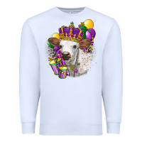 White Mardi Gras Longhorn Calf Premium Sweatshirt - LillyAllenDesigns