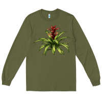 Army Green Bromeliads Long Sleeve Tee - LillyAllenDesigns