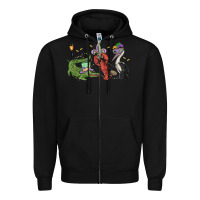 Black mardi gras alligator crawfish pelican Zipper Hoodie - MaliasSmallBusiness