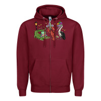 Burgundy mardi gras alligator crawfish pelican Zipper Hoodie - MaliasSmallBusiness