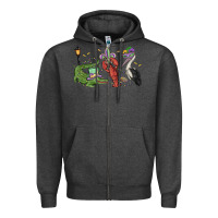 Charcoal Heather mardi gras alligator crawfish pelican Zipper Hoodie - MaliasSmallBusiness