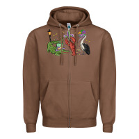 Chestnut mardi gras alligator crawfish pelican Zipper Hoodie - MaliasSmallBusiness