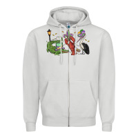 Dove Grey mardi gras alligator crawfish pelican Zipper Hoodie - MaliasSmallBusiness