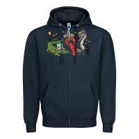 Navy mardi gras alligator crawfish pelican Zipper Hoodie - MaliasSmallBusiness