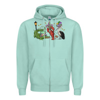 Seafoam mardi gras alligator crawfish pelican Zipper Hoodie - MaliasSmallBusiness