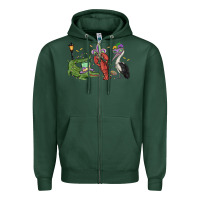 Sports Green mardi gras alligator crawfish pelican Zipper Hoodie - MaliasSmallBusiness
