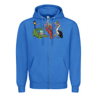 Mardi Gras Alligator Crawfish Pelican Zipper Hoodie | Teevron