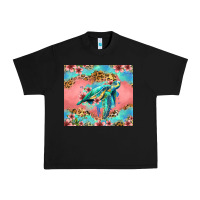 Black floral turtle Urban Heavy Tee - Jasminsmagicworld
