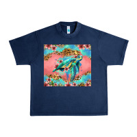 Navy floral turtle Urban Heavy Tee - Jasminsmagicworld