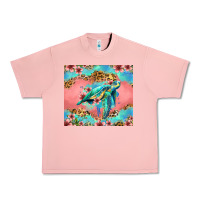 Salmon floral turtle Urban Heavy Tee - Jasminsmagicworld