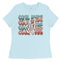 Baby Blue cool dude Ladies Tee - MaliasSmallBusiness