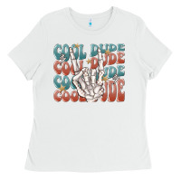 White cool dude Ladies Tee - MaliasSmallBusiness