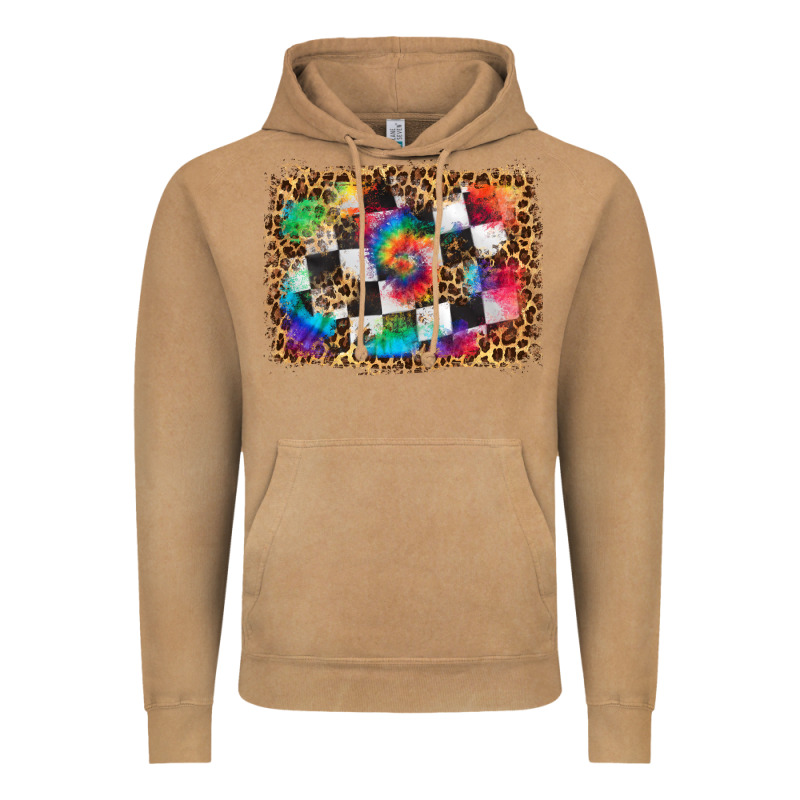Race Leopard And Tie Dye Background Vintage Hoodie by HRA Design Shop | Teevron
